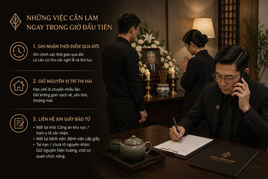 Những việc cần làm ngay trong giờ đầu tiên khi người thân mất
